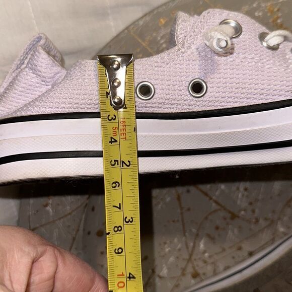 Converse 7 Women’s White Textured Canvas Slip On Lace up Skateboard Shoes Sneaks - Picture 12 of 12